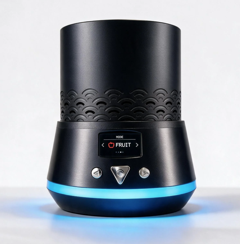 UniEKah 曜石黑电子水烟加热器，白底实机